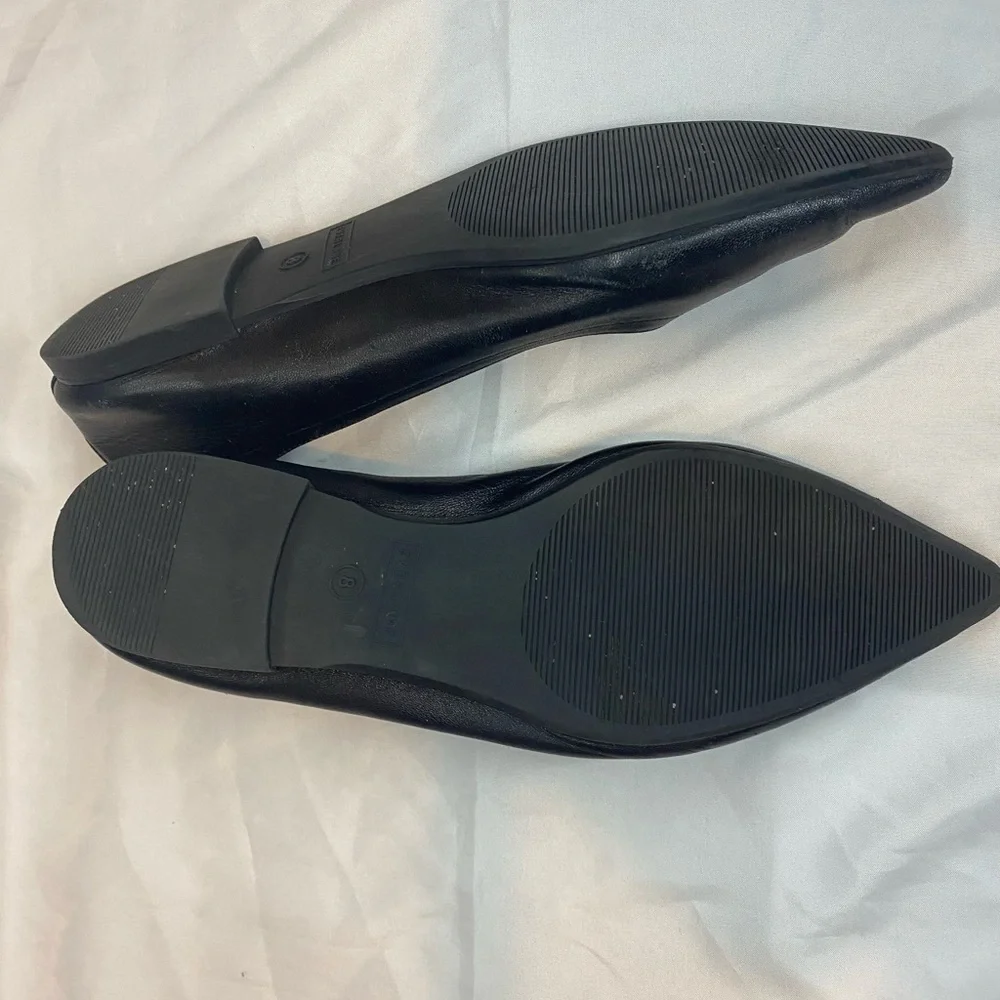 Everlane Black Pointed Leather Flats - Picture 4 of 10